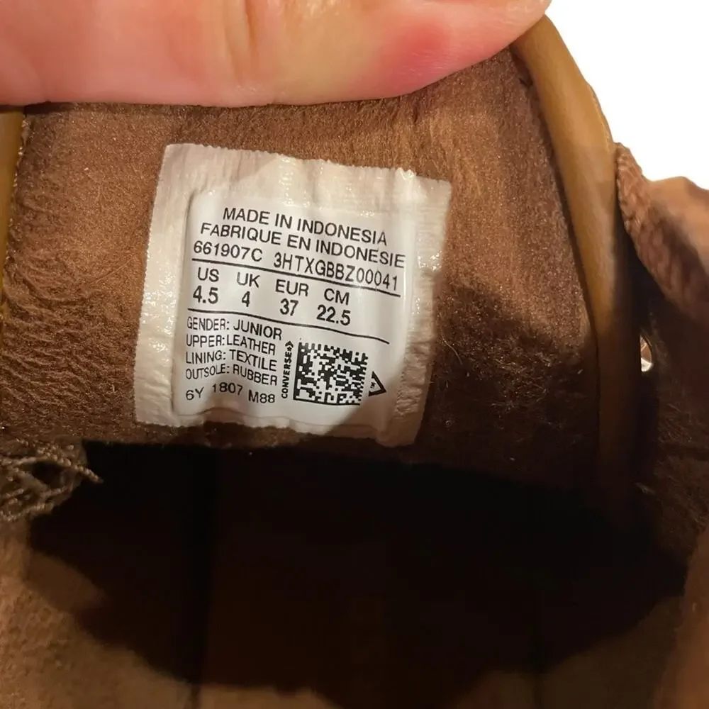 Converse All Star Chuck Taylor Shoes Unisex Size 4.5 Brown Leather Hi-Cut Casual